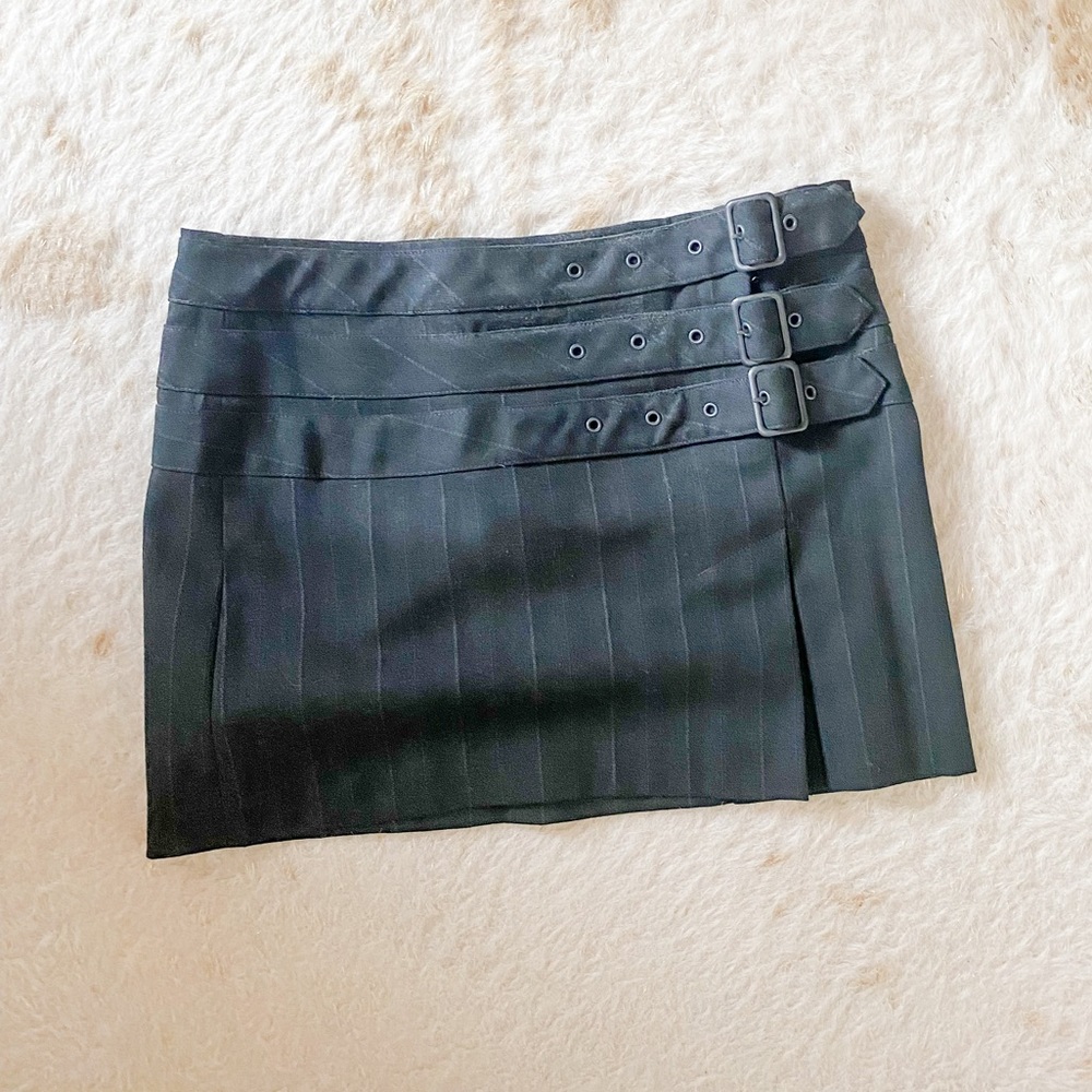 Express Y2K Triple Buckle Mini Skirt